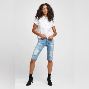 NWT HUDSON Made in USA 🇺🇸 ZOEEY HIGH‎ RISE CUT OFF BOYFRIEND Jean Shorts Sz 25